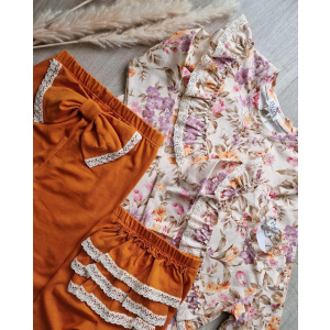 Legginsy Falbanki Zgaszona Pomarańcz Helen