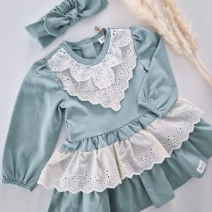 Sukienka boho wykończono beżowo-białymi koronkami 5 kolorów