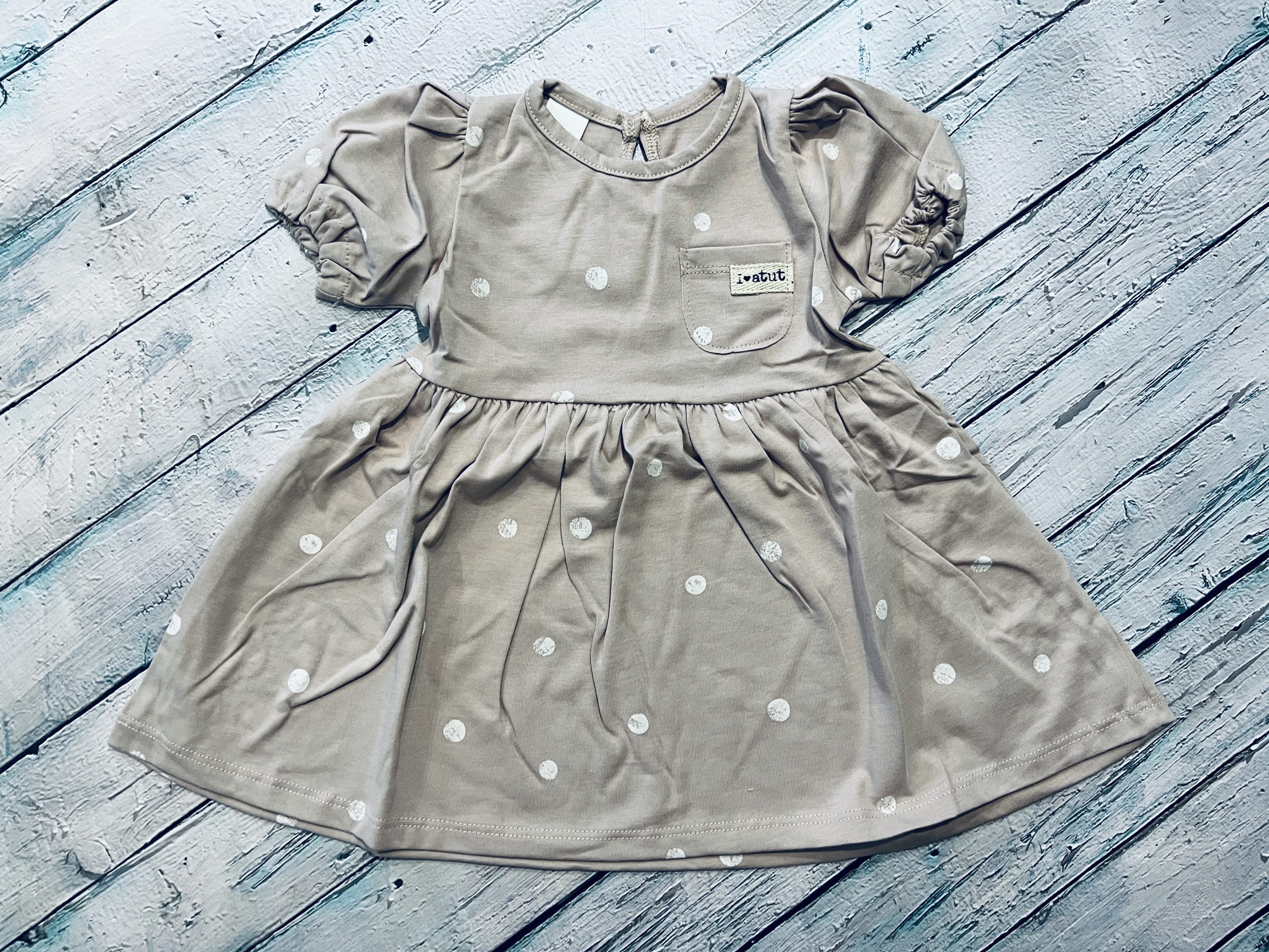 Sukienka krótki rękaw groszki od Atut / 2 kolory - obrazek 3