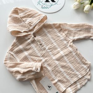 Koszula Muślinowa Z Kapturem W Pasy Kaya / Kolory