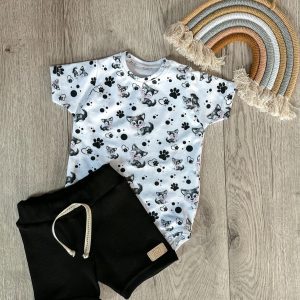 Szorty Czarne Prążkowane Zuzi Handmade