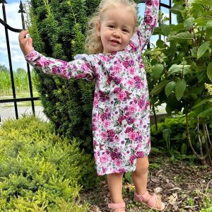 Sukienka Róże Długi Rękaw Zuzi Handmade