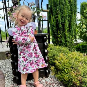 Sukienka Róże Długi Rękaw Zuzi Handmade