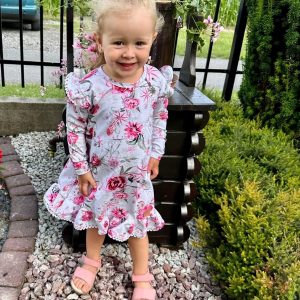 Sukienka Kwiaty Długi Rękaw Zuzi Handmade