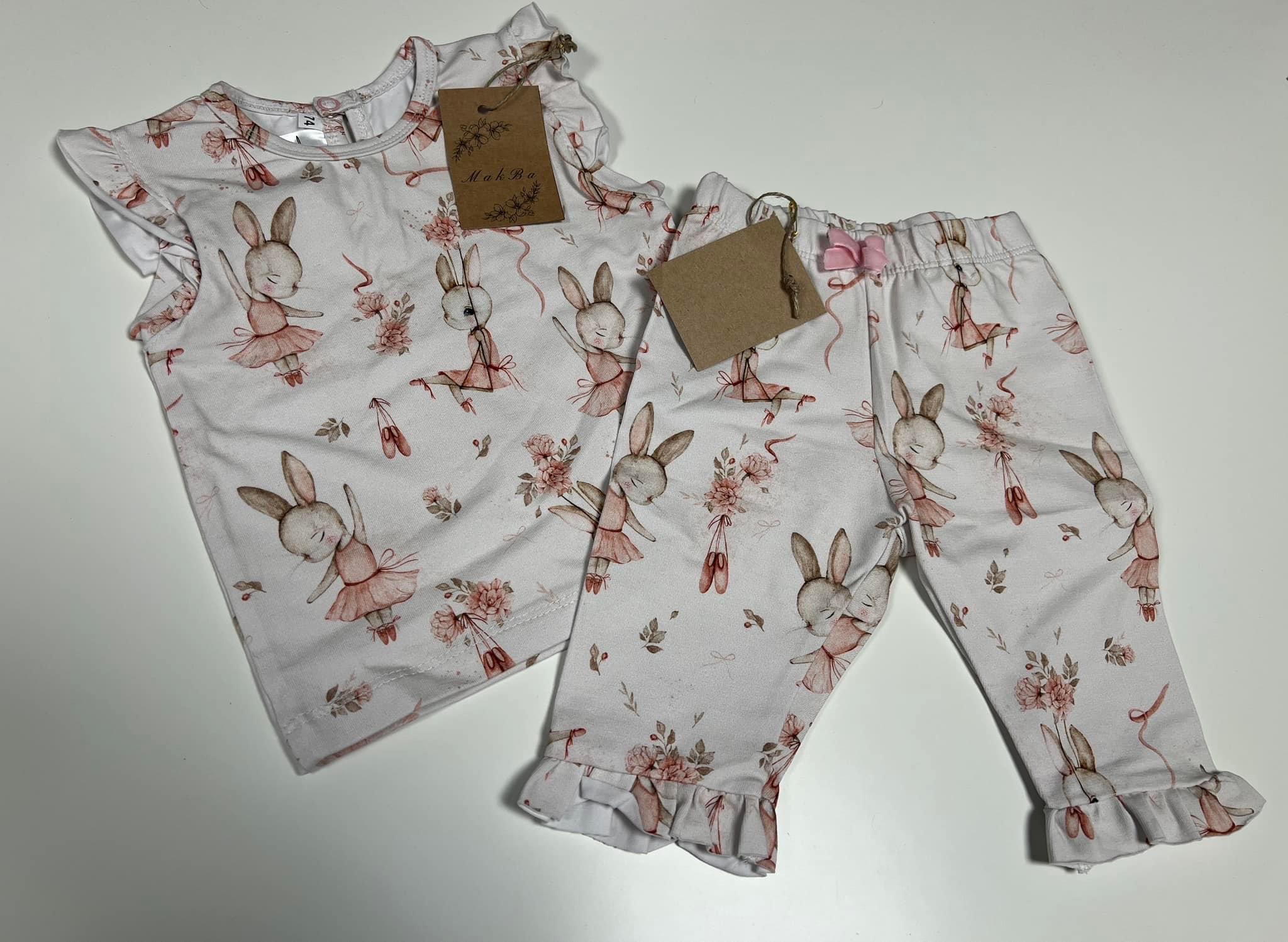 Piżamka Letnia Króliki Makba, 74 - obrazek 2