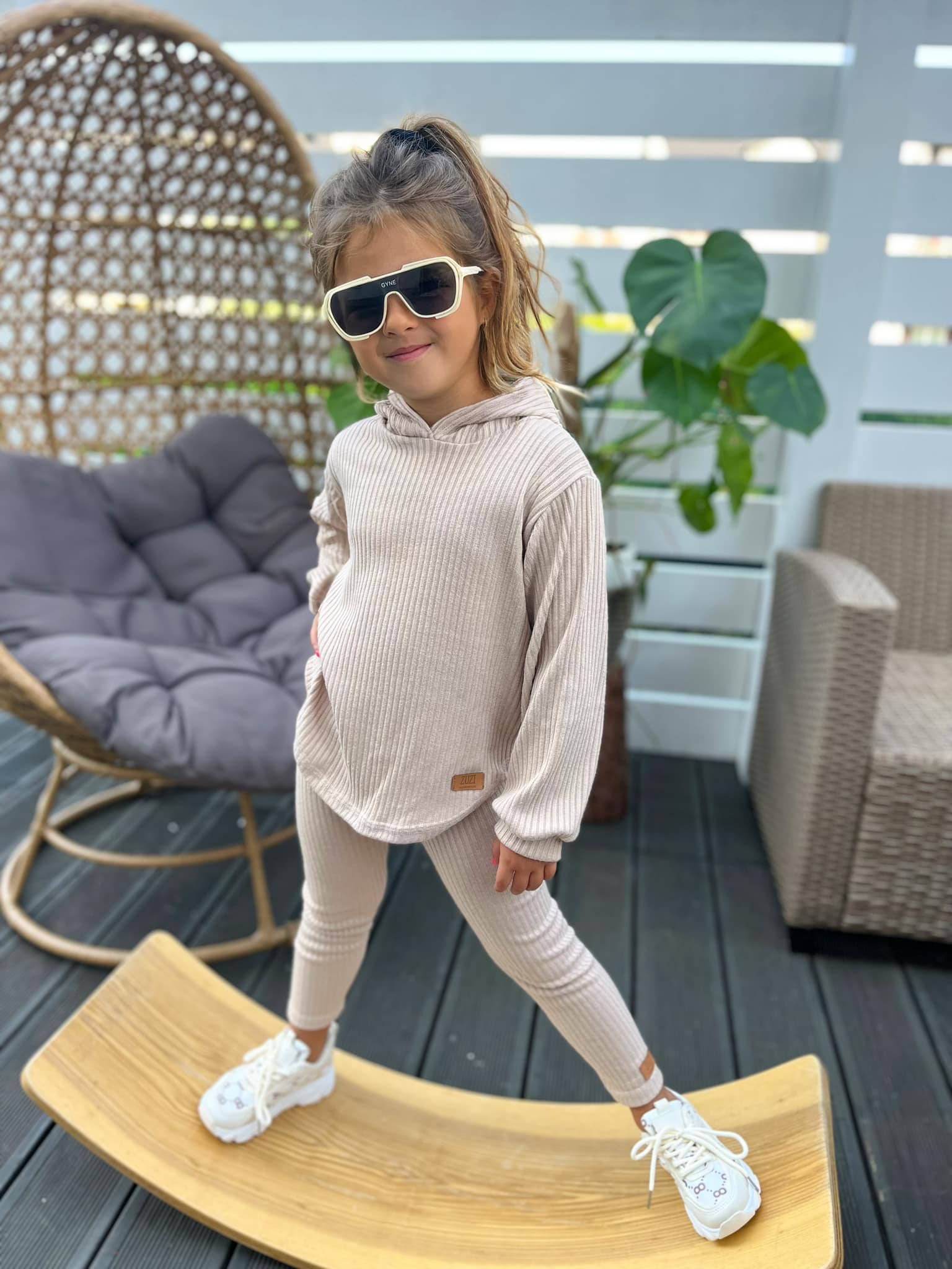 Bluza Z Kapturem Sweterkowa Beż Zuzi Handmade - obrazek 3