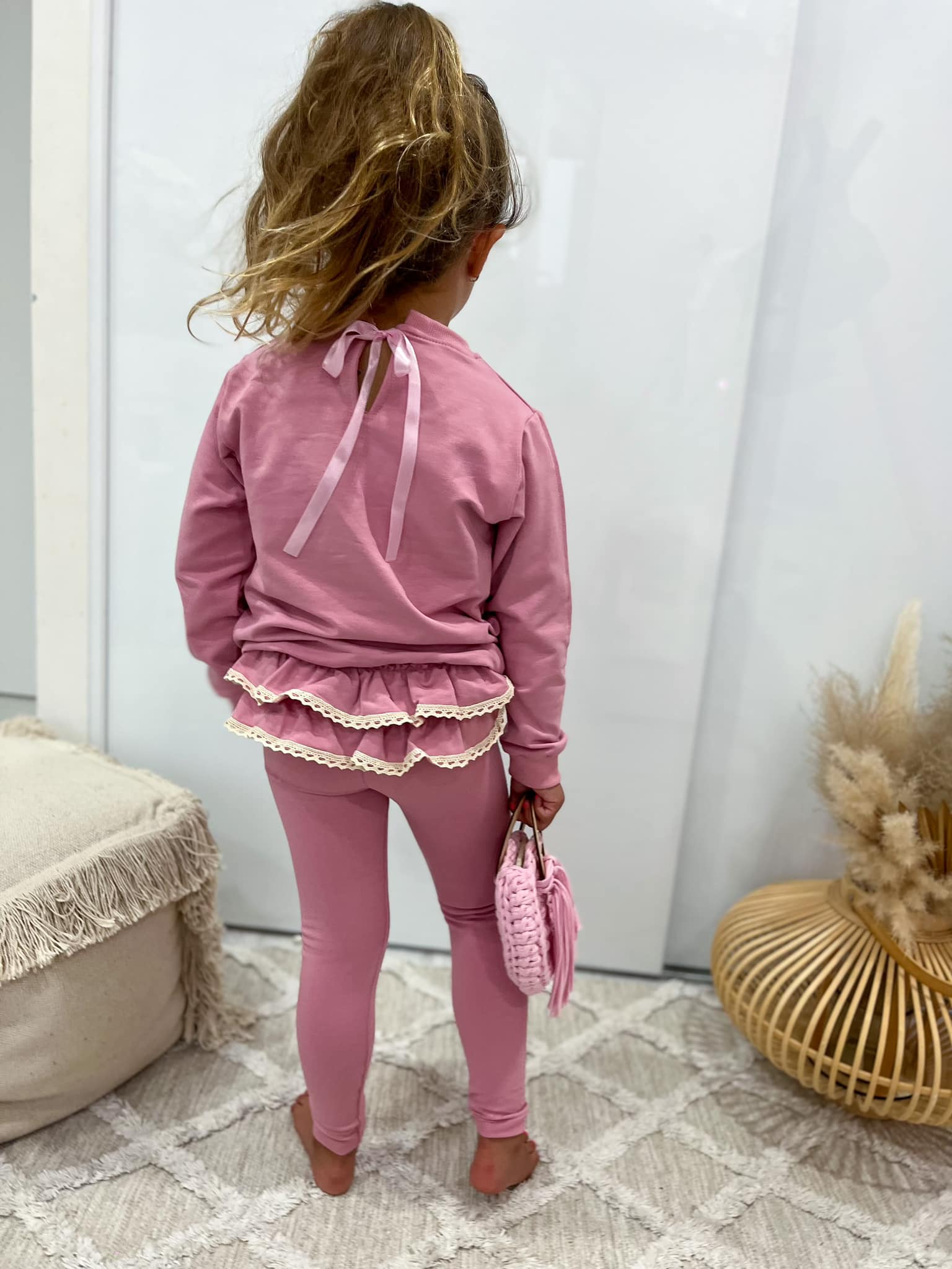 Bluza Różowa Z Wstążką Na Plecach Zuzi Handmade - obrazek 6