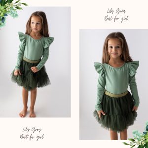 Bluzka Z Falbanką Zieleń Lily Grey