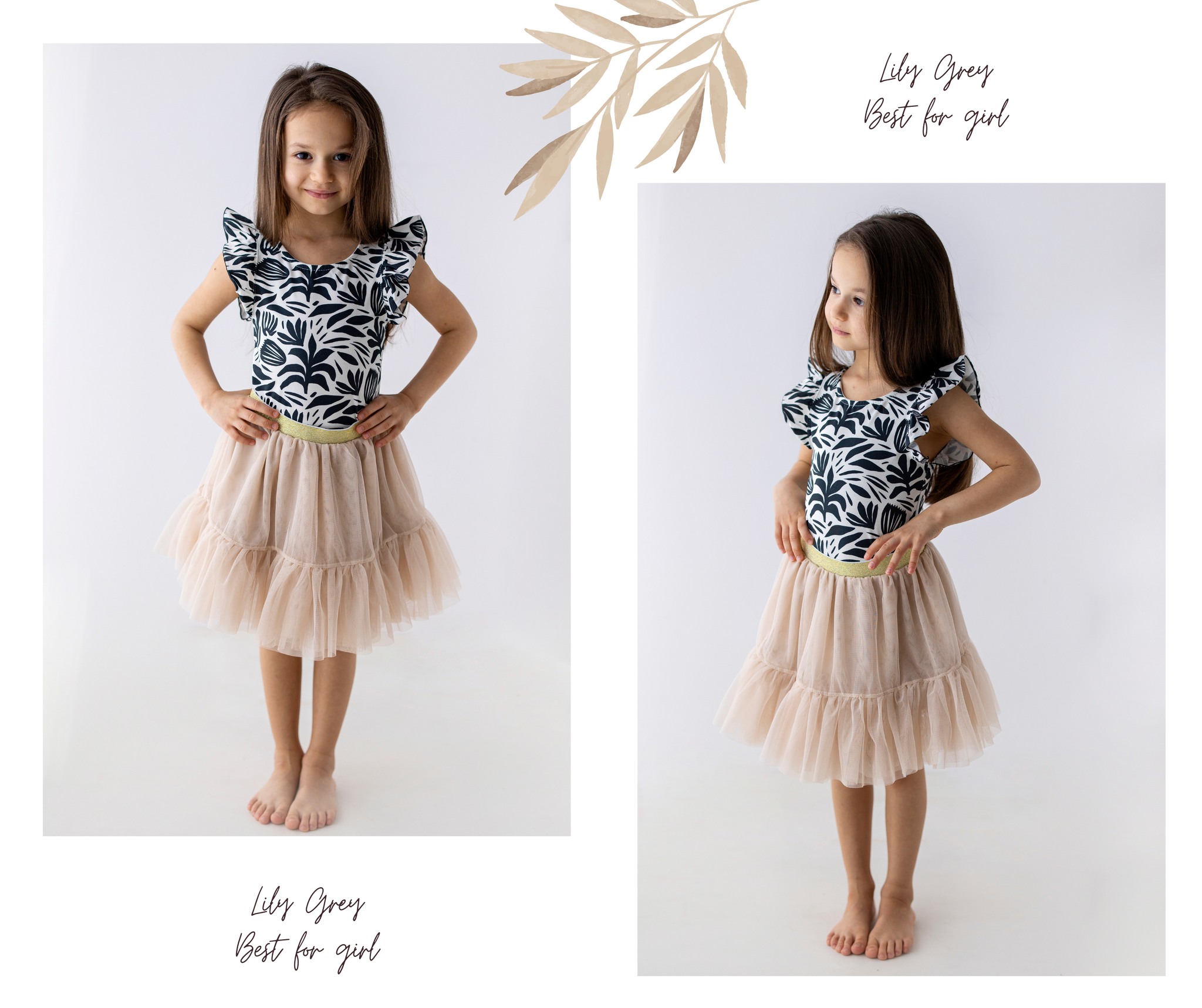 Bluzka Liście Lily Grey