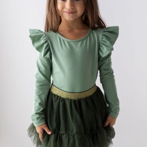 Bluzka Z Falbanką Zieleń Lily Grey