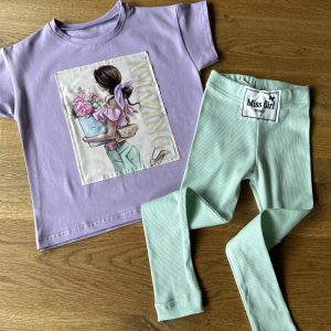 Legginsy Prążek Miss Girl Mięta Igomill