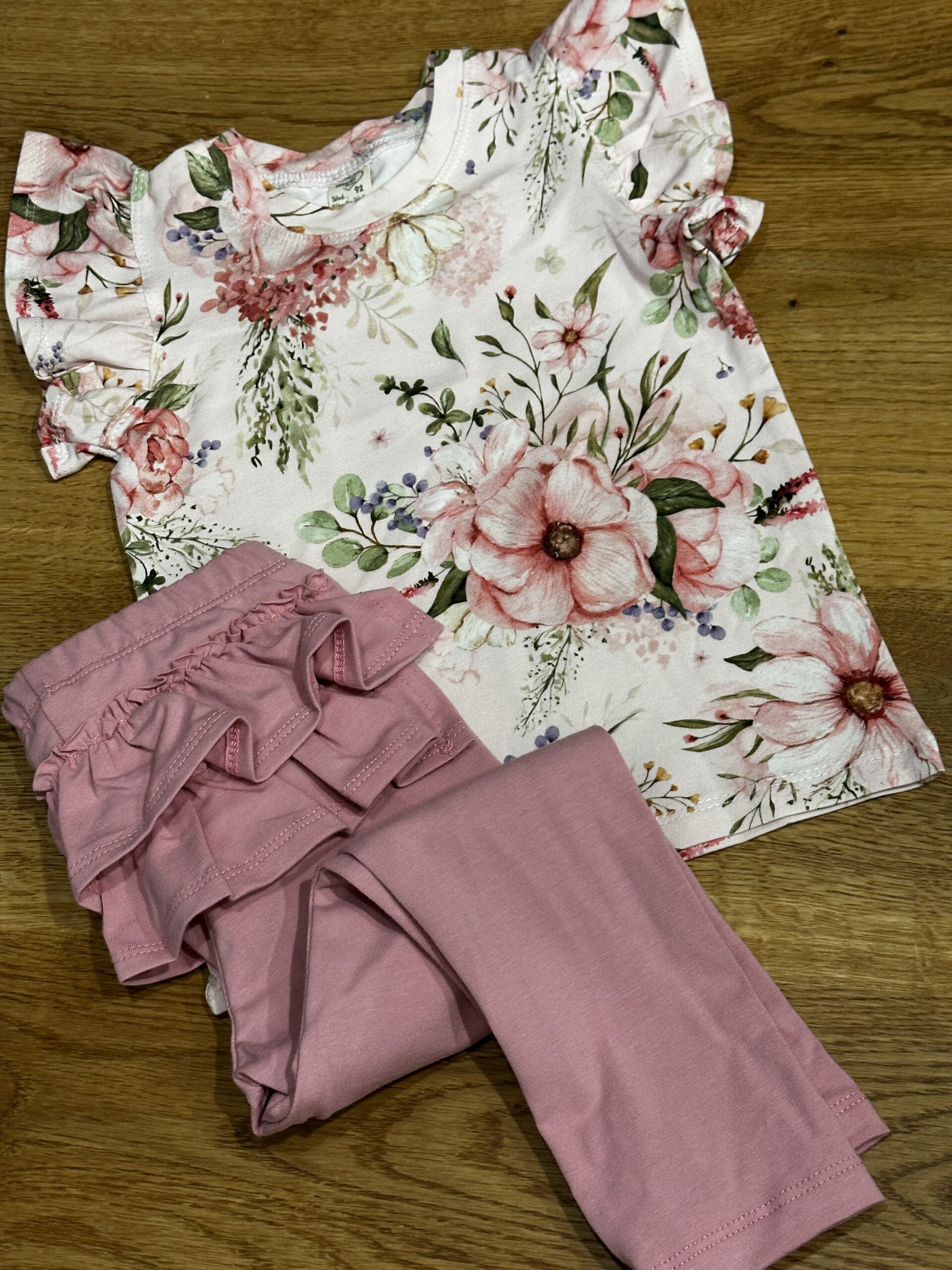 Legginsy Z Falbankami Róż Haydi - obrazek 2