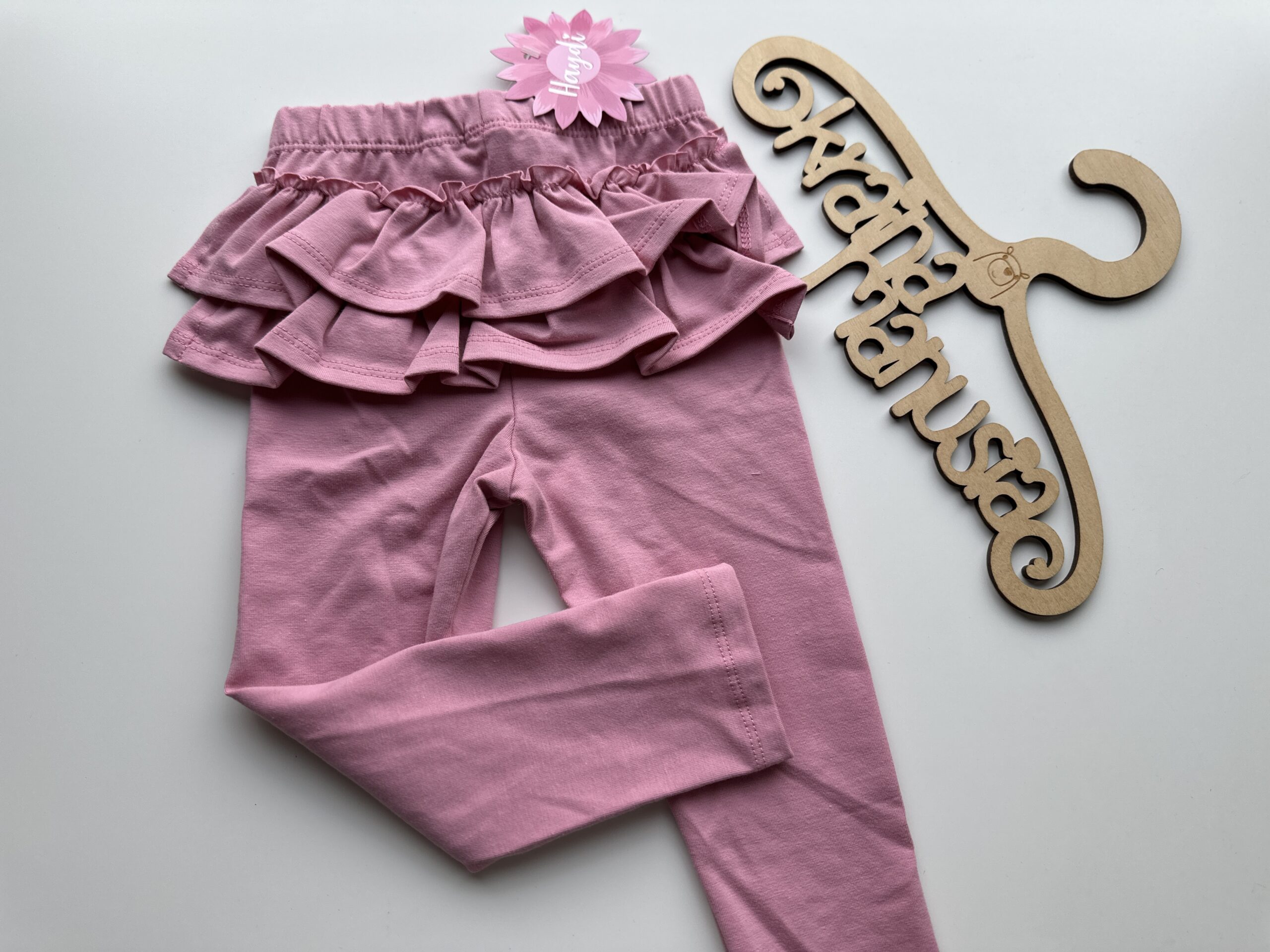 Legginsy Z Falbankami Róż Haydi - obrazek 4