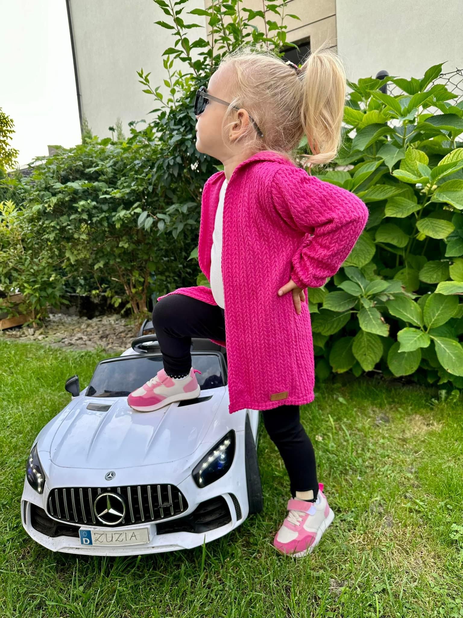 Kardigan Kaptur Fuksja Zuzi - obrazek 3