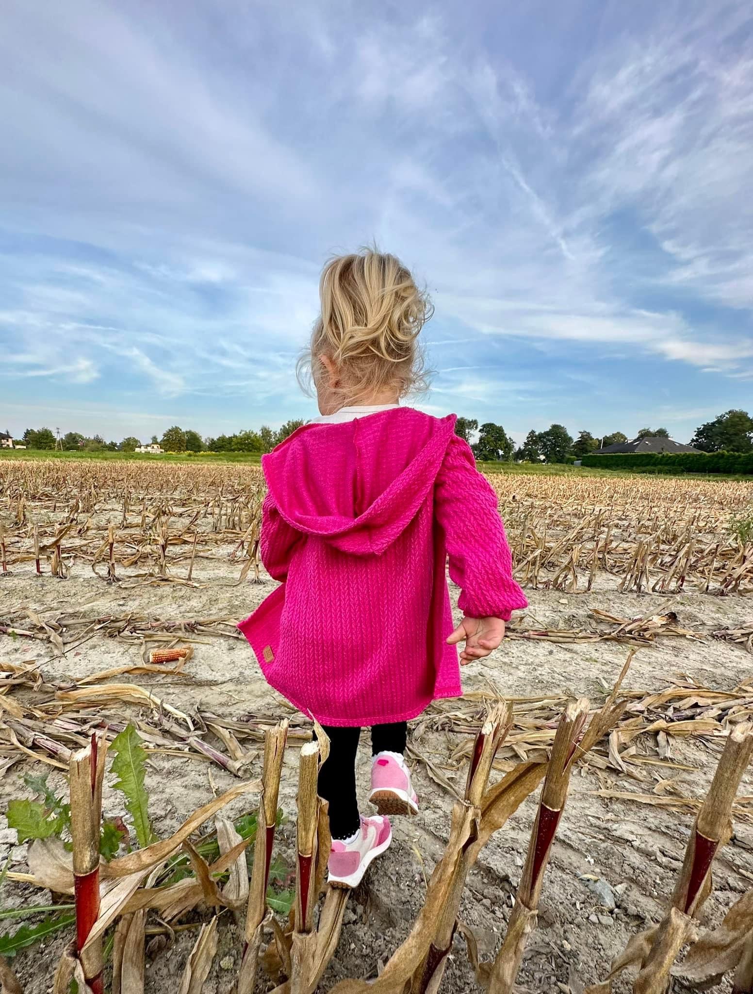 Kardigan Kaptur Fuksja Zuzi - obrazek 4