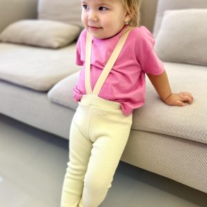 Legginsy Prążek Na Gumowanych Szelkach Cytrynka BunnyKids