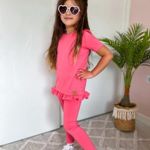 Legginsy Gładkie Soczysty Róż Zuzi Handmade