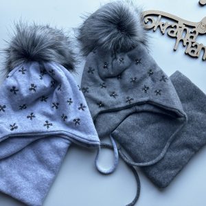 Komplet Zimowy Kokardki 2 Kolory