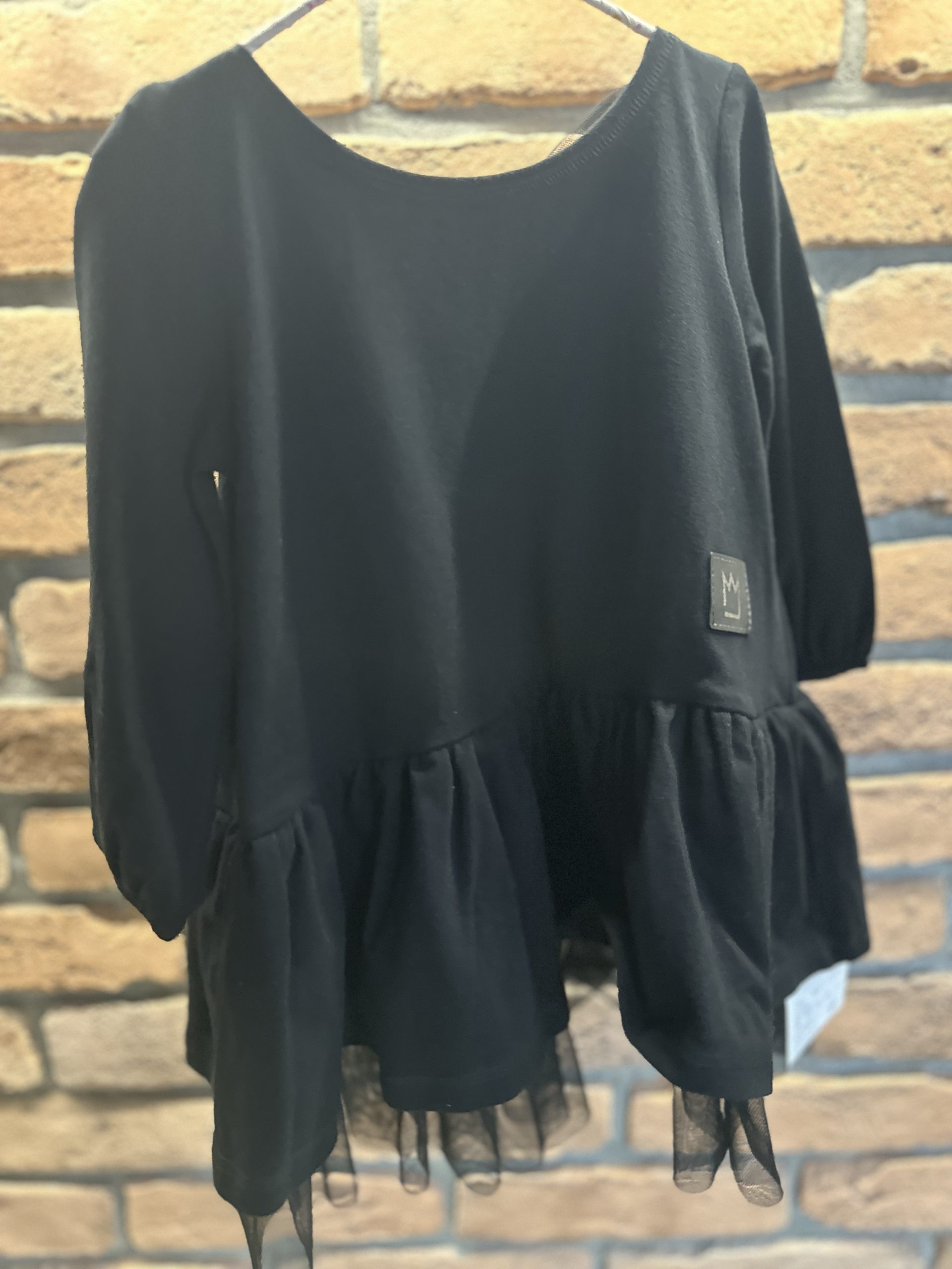 Sukienka Czarna Z Tiulem MIMI - obrazek 4