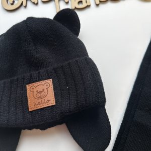 Komplet Zimowy Czarny Miś 42-44 cm