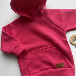 Bluza Ocieplana Róż Kaptur Zuzi Handmade, 74