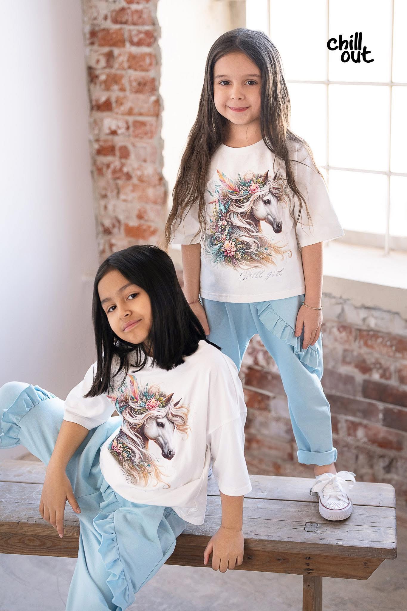 Spodnie Falbanki Błękit Chill Out - obrazek 2