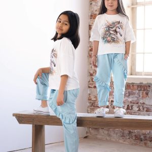 Spodnie Falbanki Błękit Chill Out