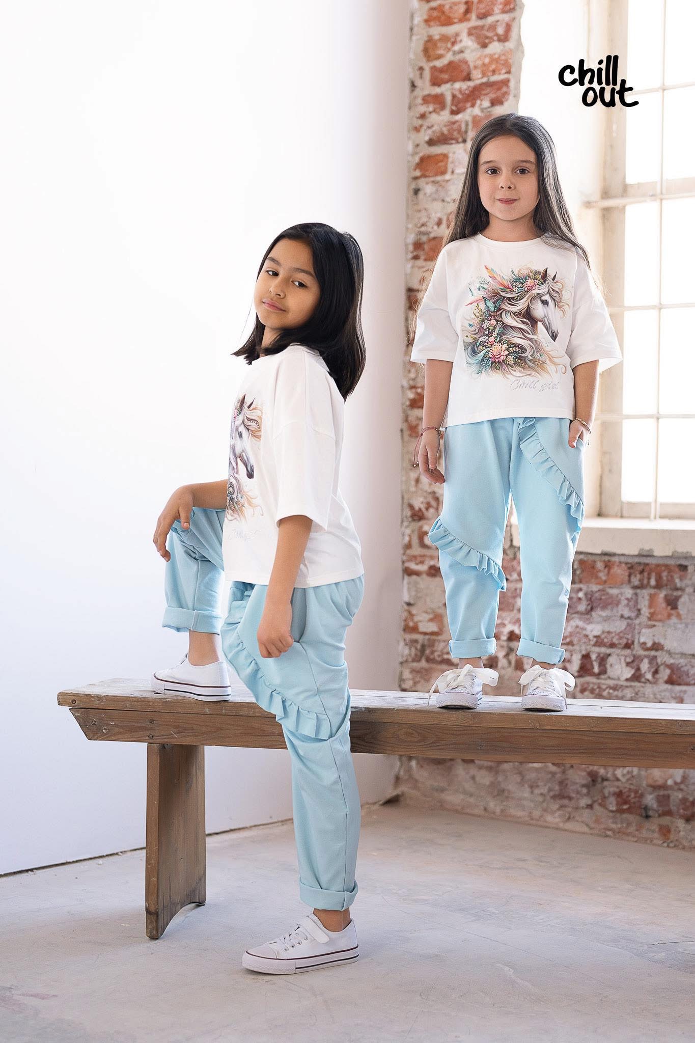 Spodnie Falbanki Błękit Chill Out