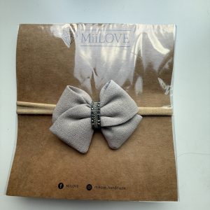 Opaska Bezuciskowa Szara Kokardka Z Ciemnymi Kamieniami, MiiLOVE