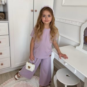 Gładka Bluzeczka Krótki Rękaw Lila Zuzi Handmade