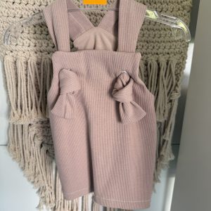 Spódniczka Ogrodniczka Prążek Beż Ciocia Mi Uszyła