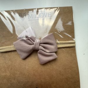 Opaska Bezuciskowa Kokardka Brudny Róż MiiLove