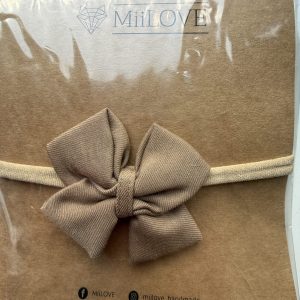 Opaska Bezuciskowa Kokardka Zimny Beż MiiLove