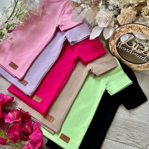 Gładka Bluzeczka Krótki Rękaw Pistacja Zuzi Handmade