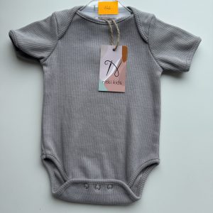 Body Szare Prążek KR Nitki Kids, 56/62